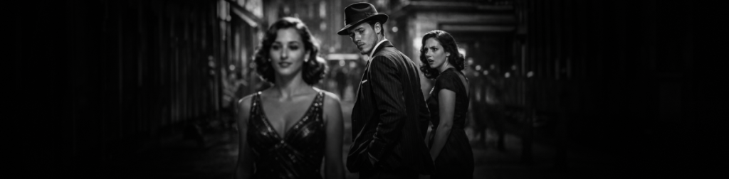 Boss Partners banner in noir style showing a distracted man between two women, illustrating intent mismatch after the first click